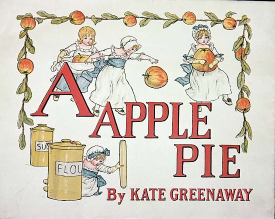 Illustration for the letter ''A'' from ''Apple Pie Alphabet'', published 1885 de Kate Greenaway