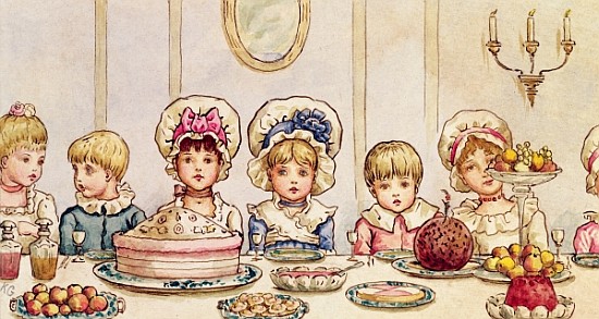 Supper, from ''Christmas in Little Peopleton Manor'' in Illustrated London News, Christmas de Kate Greenaway