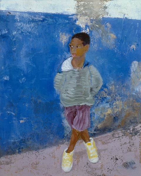 New Trainers, Havana, Cuba (oil on canvas)  de Kate  Yates