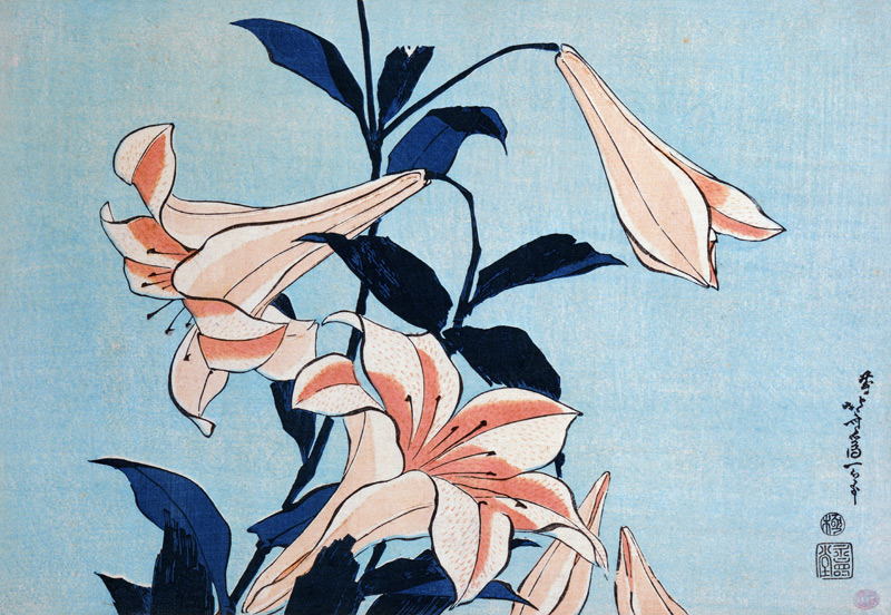 Lilies de Katsushika Hokusai