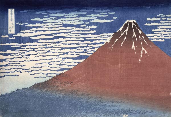 Fine weather with South wind, from 'Fugaku sanjurokkei' (Thirty-Six Views of Mount Fuji) c.1831 (col de Katsushika Hokusai