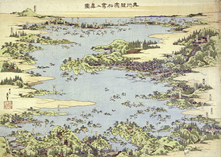 Map Of Shiogama and Matsushima In Oshu de Katsushika Hokusai