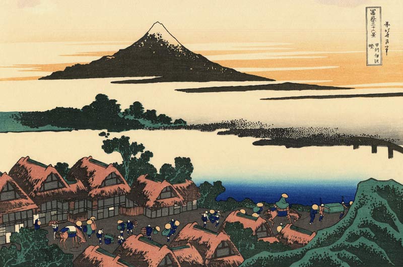 Dawn at Isawa in the Kai province (from a Series "36 Views of Mount Fuji") de Katsushika Hokusai