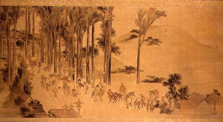 Pelegrinos en el Santuario de Kasuga de Katsushika Hokusai