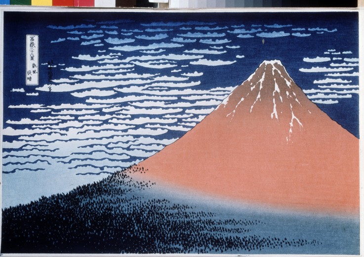 Red Fuji (from a Series "36 Views of Mount Fuji") de Katsushika Hokusai