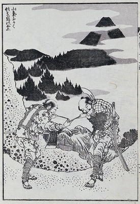 Two men, from a Manga (colour woodblock print) de Katsushika Hokusai