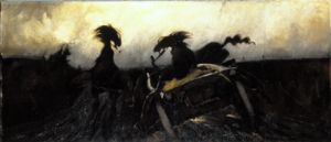 Shying horses de Kazimierz Sichulski