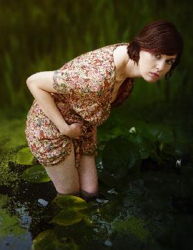 Carly amongst the water lillies