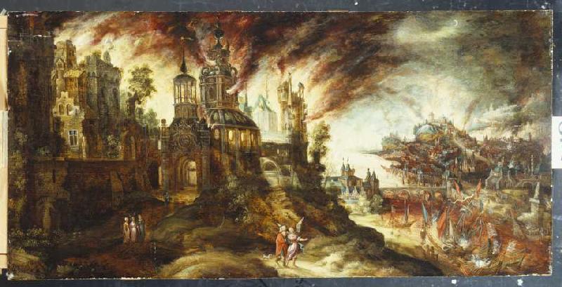 The destruction of Sodom and Gomorrha. de Kerstiaen de Coninck (Nachfolger)