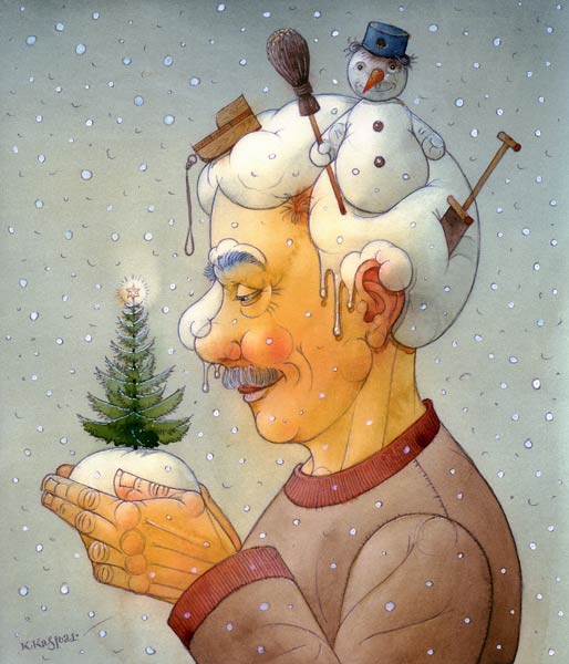 Snowy Winter, 2006 (w/c on paper)  de  Kestutis  Kasparavicius