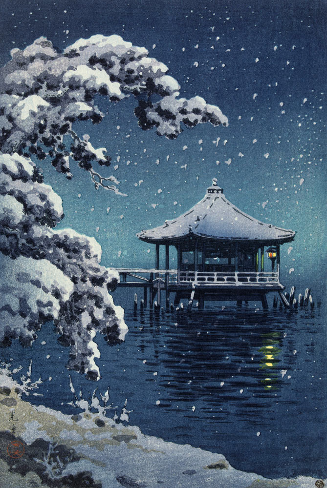 Floating Pavilion at Katada in the snow, 1934 de Koitsu Tsuchiya