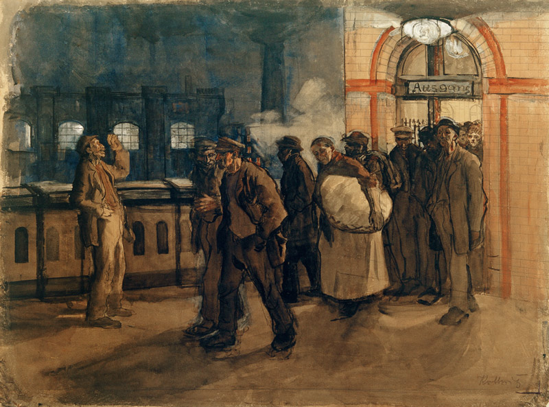 Heimkehrende Arbeiter am Lehrter Bahnhof de Käthe Kollwitz
