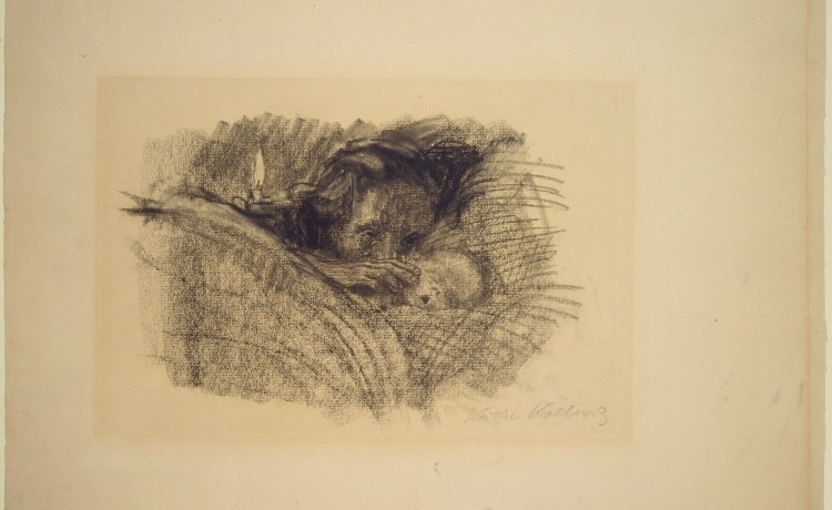 Mutter am Bett des toten Kindes de Käthe Kollwitz