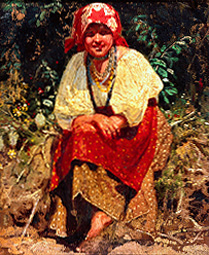 Young girl from Weissrussland (study to the painti de Konstantin Apollonowitsch Sawizki