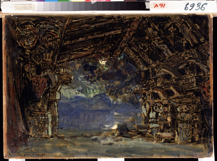 Stage design for the opera The Twilight of the Gods by R. Wagner de Konstantin Alexejewitsch Korowin