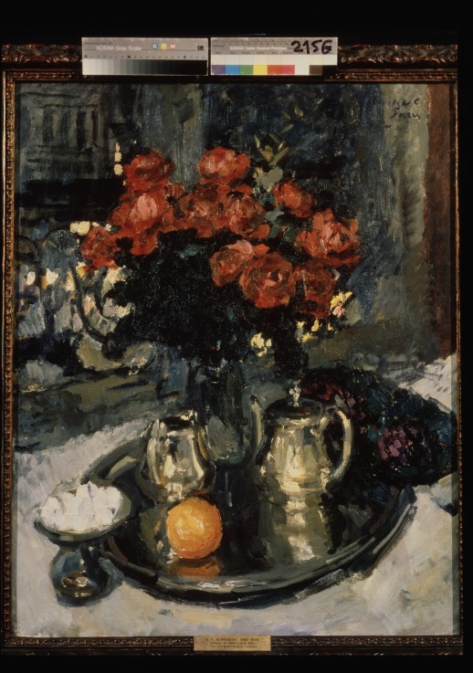 Roses and violets de Konstantin Alexejewitsch Korowin
