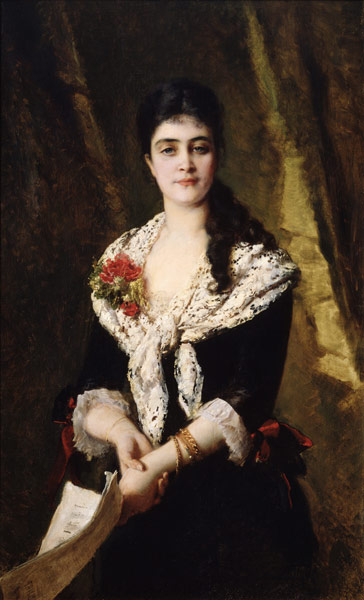 Portrait of the singer A. Panaeva-Kartseva as Tatyana in the opera Eugene Onegin by P. Tchaikovsky de Konstantin Jegorowitsch Makowski