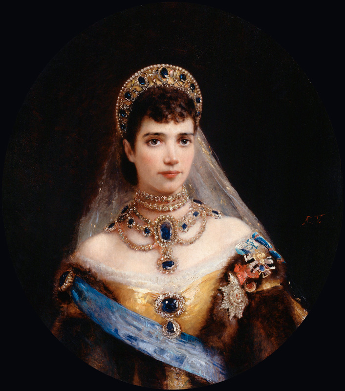 Portrait of Empress Maria Feodorovna, Princess Dagmar of Denmark (1847-1928) de Konstantin Jegorowitsch Makowski