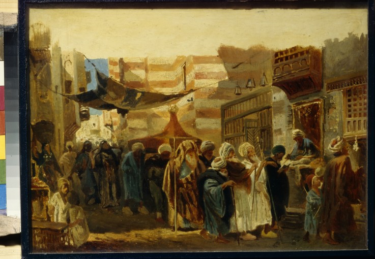 A funeral ceremony in Cairo de Konstantin Jegorowitsch Makowski