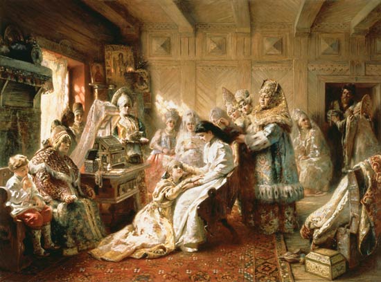 Marriage preparations de Konstantin Jegorowitsch Makowski