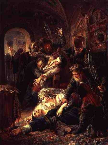 Hired Assassins Killing Tzar Boris Fyodorevich Godunov's Son de Konstantin Jegorowitsch Makowski