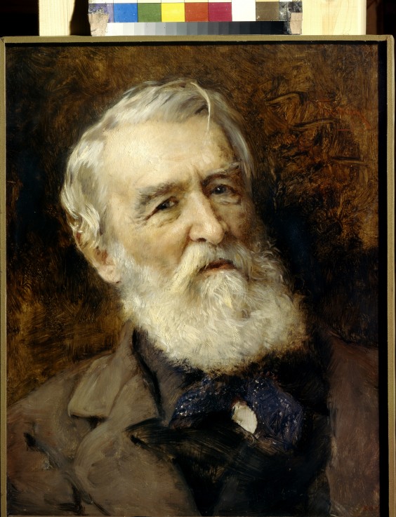 Portrait of the author Dmitry Grigorovich (1822-1899) de Konstantin Jegorowitsch Makowski