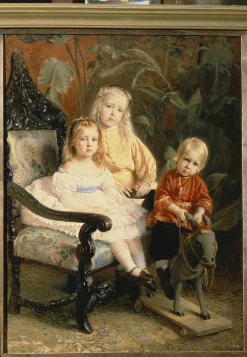 Portrait of the Stasov's Children de Konstantin Jegorowitsch Makowski