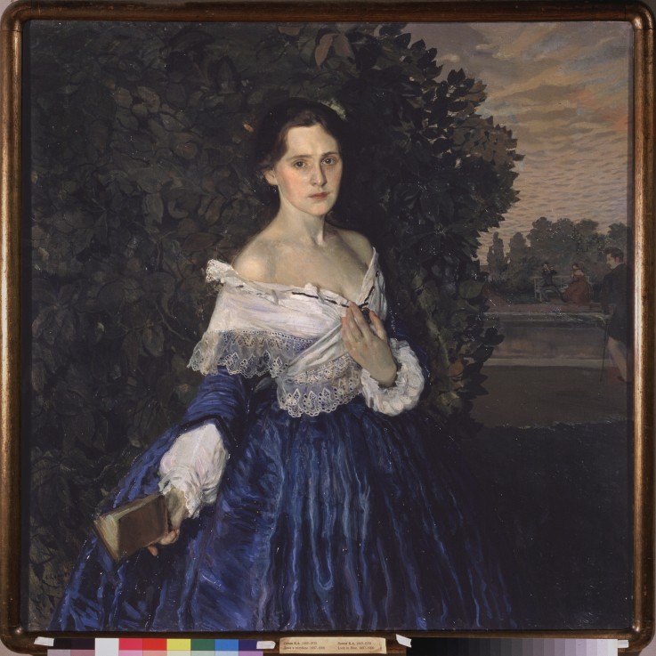 A lady in Blue (Portrait of Yelisaveta Martynova) de Konstantin Somow