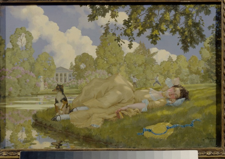 Sleeping Woman in a Park de Konstantin Somow