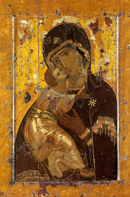 Gottesmutter von Wladimir (Detail) de Konstantinopel Ikonenmalerei