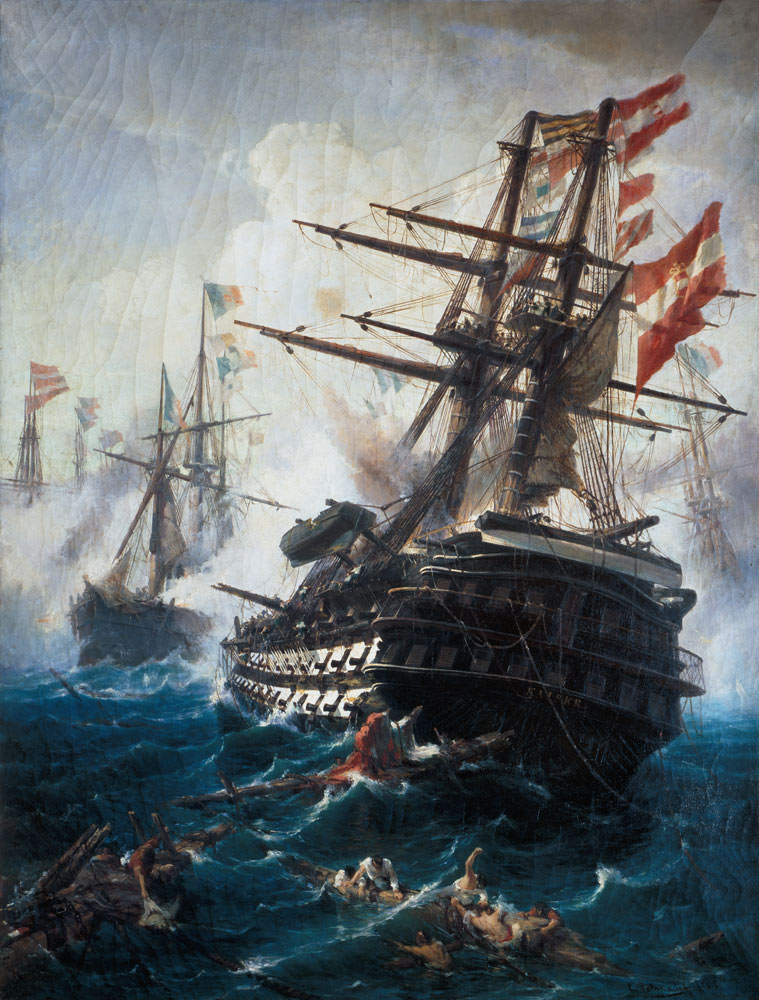 The liner emperor in the naval battle of Lissa. de Konstantinos Volanakis
