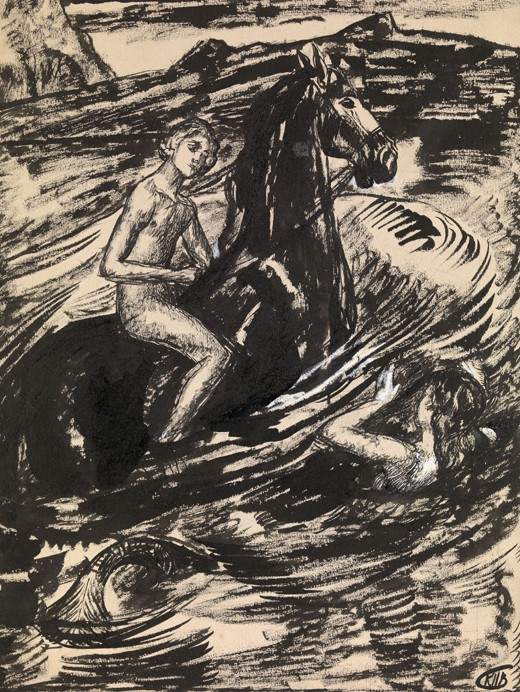 Illustration for "The Princess of the Tide" by Mikhail Lermontov de Kosjma Ssergej. Petroff-Wodkin