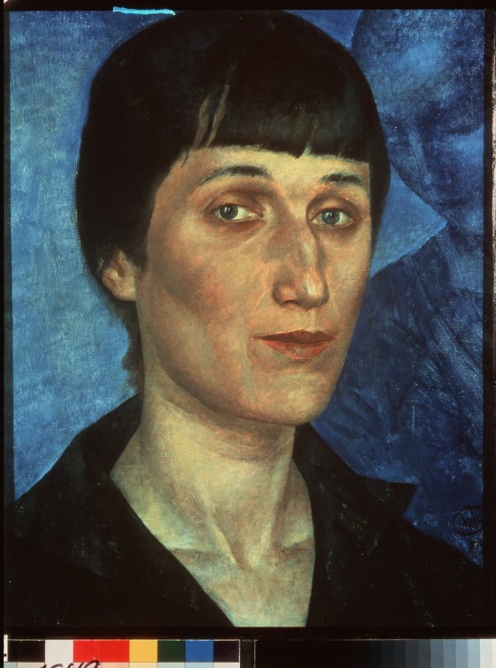 Portrait of the Poetess Anna Akhmatova (1889-1966) de Kosjma Ssergej. Petroff-Wodkin