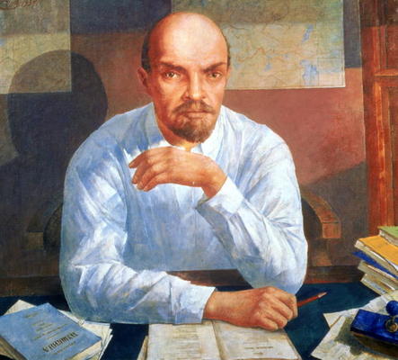Portrait of Vladimir Ilyich Lenin (1870-1924), 1934 (oil on canvas) de Kosjma Ssergej. Petroff-Wodkin