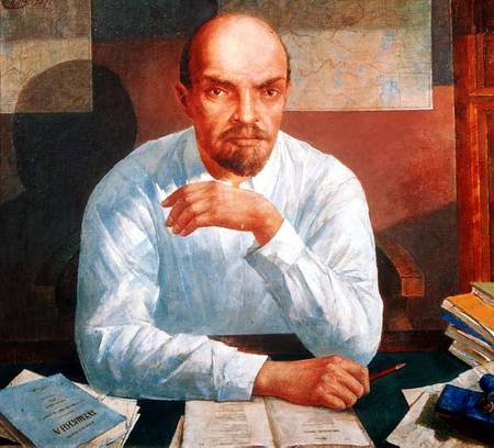 Portrait of Vladimir Ilyich Lenin (1870-1924) de Kosjma Ssergej. Petroff-Wodkin