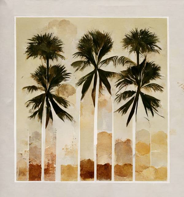 Drei Palmen de Kunskopie Kunstkopie