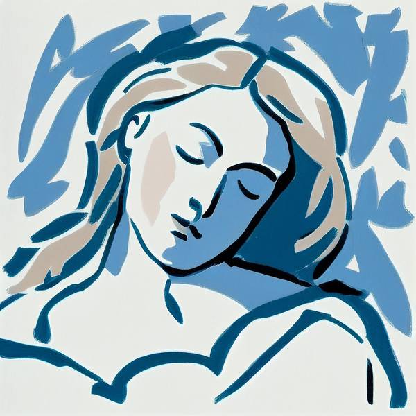 Sleeping woman 2 -inspired by Matisse de Kunskopie Kunstkopie