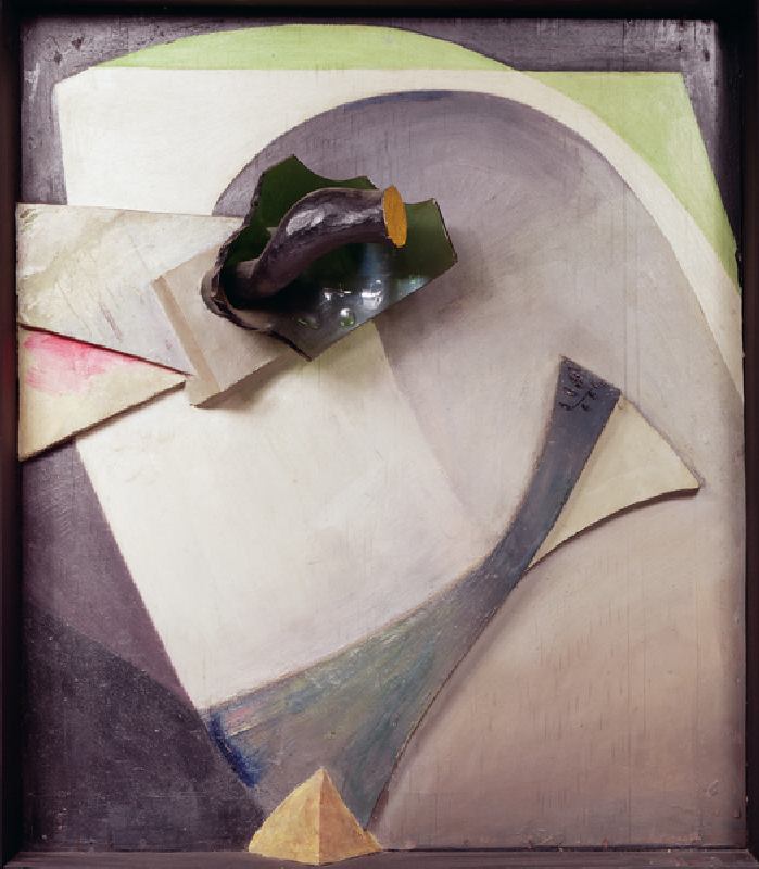 Glass Flower, 1940 (painting on wood with additional glass & wood) de Kurt Schwitters