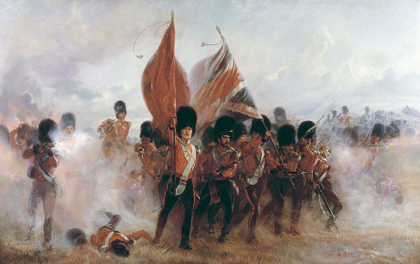 Scots Guards saving the Colours at Alma, 1854 de Lady (Elizabeth Southerden Thompson)  Butler