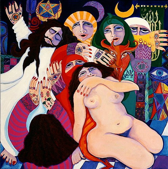 Exorcism "The Zar", 1992 (acrylic on canvas)  de Laila  Shawa