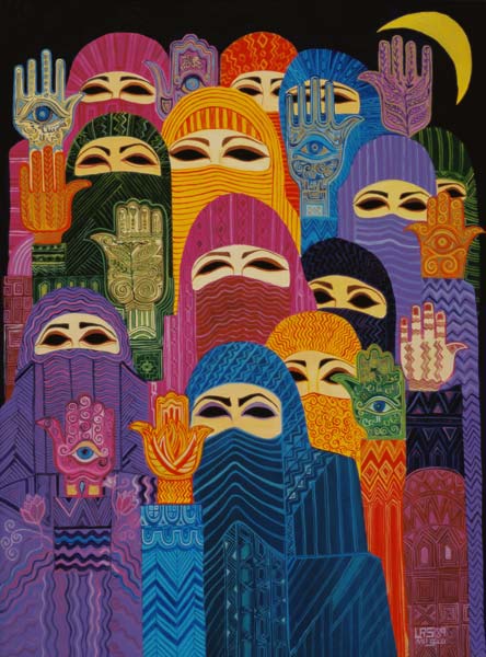 The Hands of Fatima, 1989 (oil on canvas)  de Laila  Shawa
