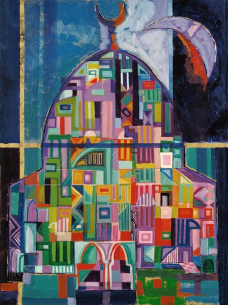 The House of God, 1993-94 (acrylic & gold pigment on canvas)  de Laila  Shawa
