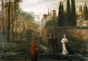 The meeting of Dante and Beatrice
