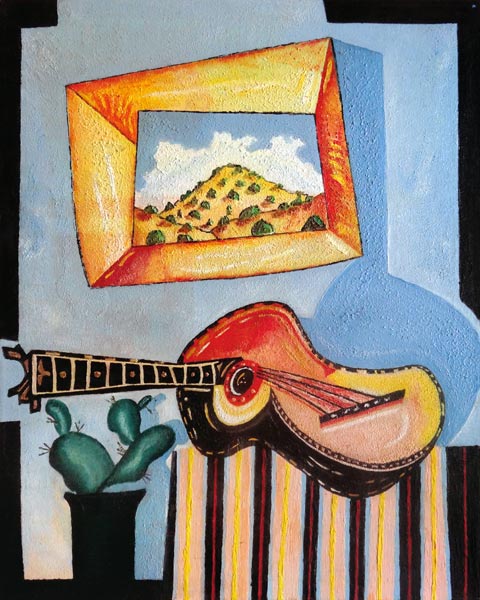 Gitarre und Kaktus de Peter Lanzinger