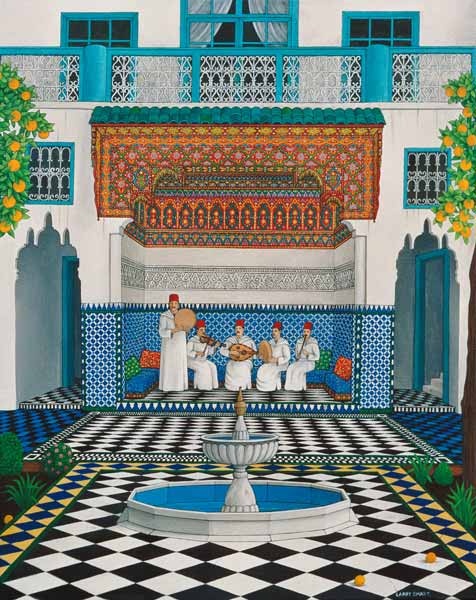 A Riad in Marrakech, 1992 (acrylic on canvas)  de Larry  Smart