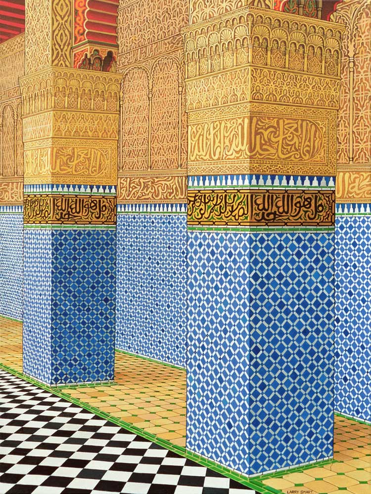 Koranic School, Fez, 1998 (acrylic on linen)  de Larry  Smart