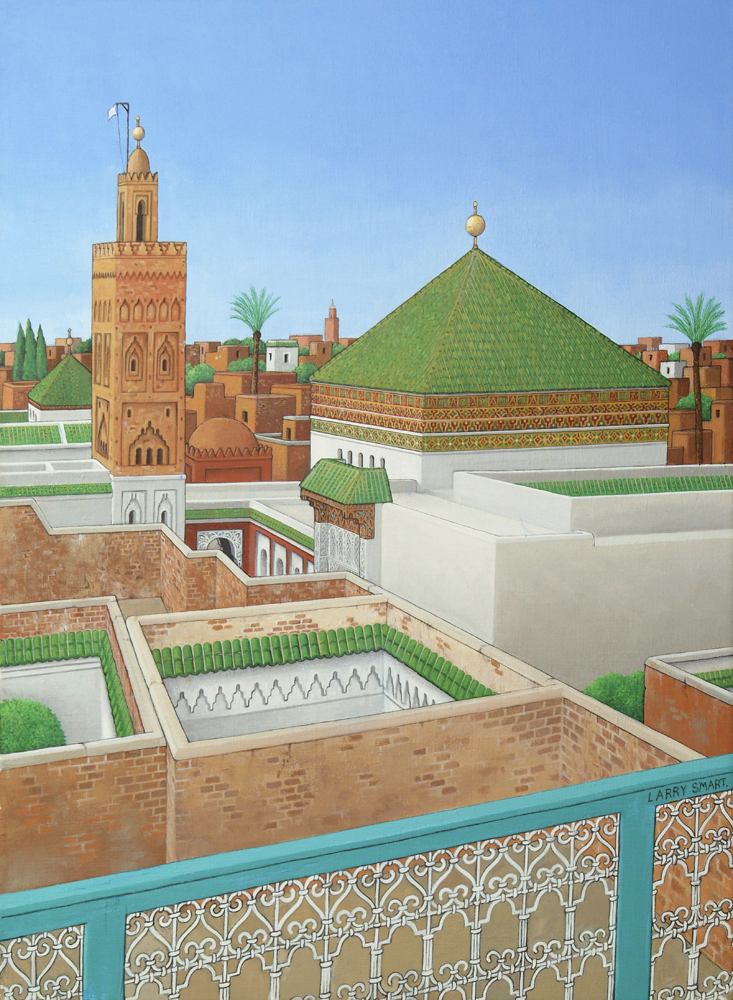 Rooftops, Marrakech (acrylic on linen)  de Larry  Smart