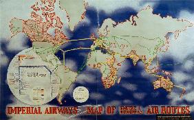 Imperial Airways Map of Empire and European Air Routes