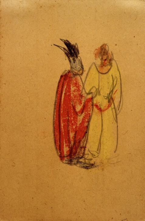 Ohne Titel (Ortrúd und Elsa von Brabant im Streitgespräch) de László Moholy-Nagy