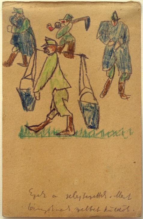 Ohne Titel (Soldat, Wassereimer tragend) de László Moholy-Nagy
